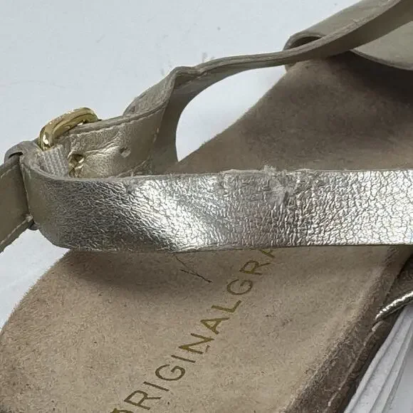Cole Haan Original Grand Gold Metallic Leather Strappy Sandals Women’s Sz 8.5 - Picture 4 of 7